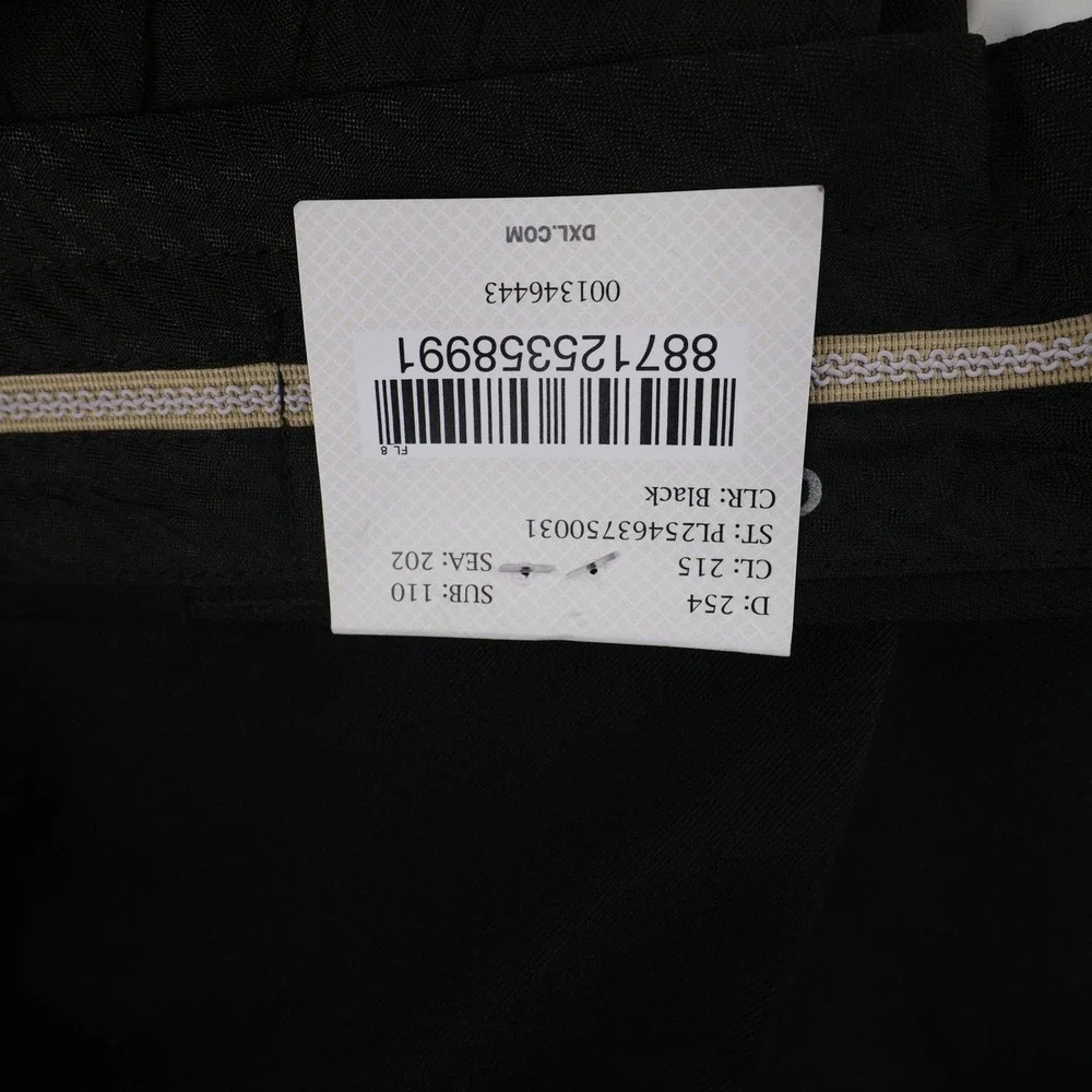 NEW Oak Hill Mens‎ Black Microfiber Pleated Dress Pants 46x28 Wrinkle Resistant